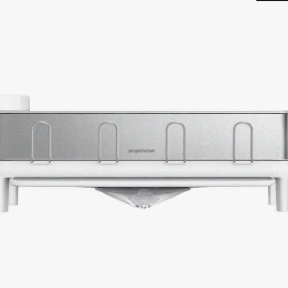 simplehuman Steel Frame Swivel Spout Dishrack White - Picture 2 of 10